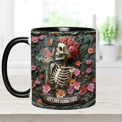 My Last Flying F*ck - Personalized Skull Accent Mug