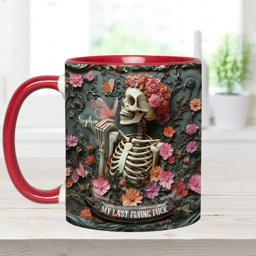 My Last Flying F*ck - Personalized Skull Accent Mug