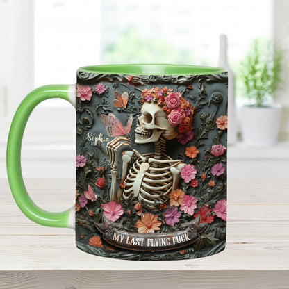 My Last Flying F*ck - Personalized Skull Accent Mug