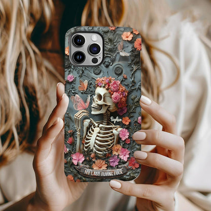 My Last Flying F*ck - Personalized Skull Full Print Phone Case