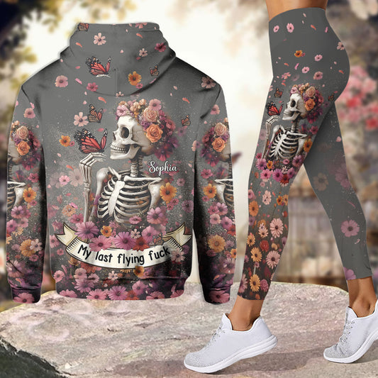My Last Flying Fck - Personalized Skull Hoodie and Leggings