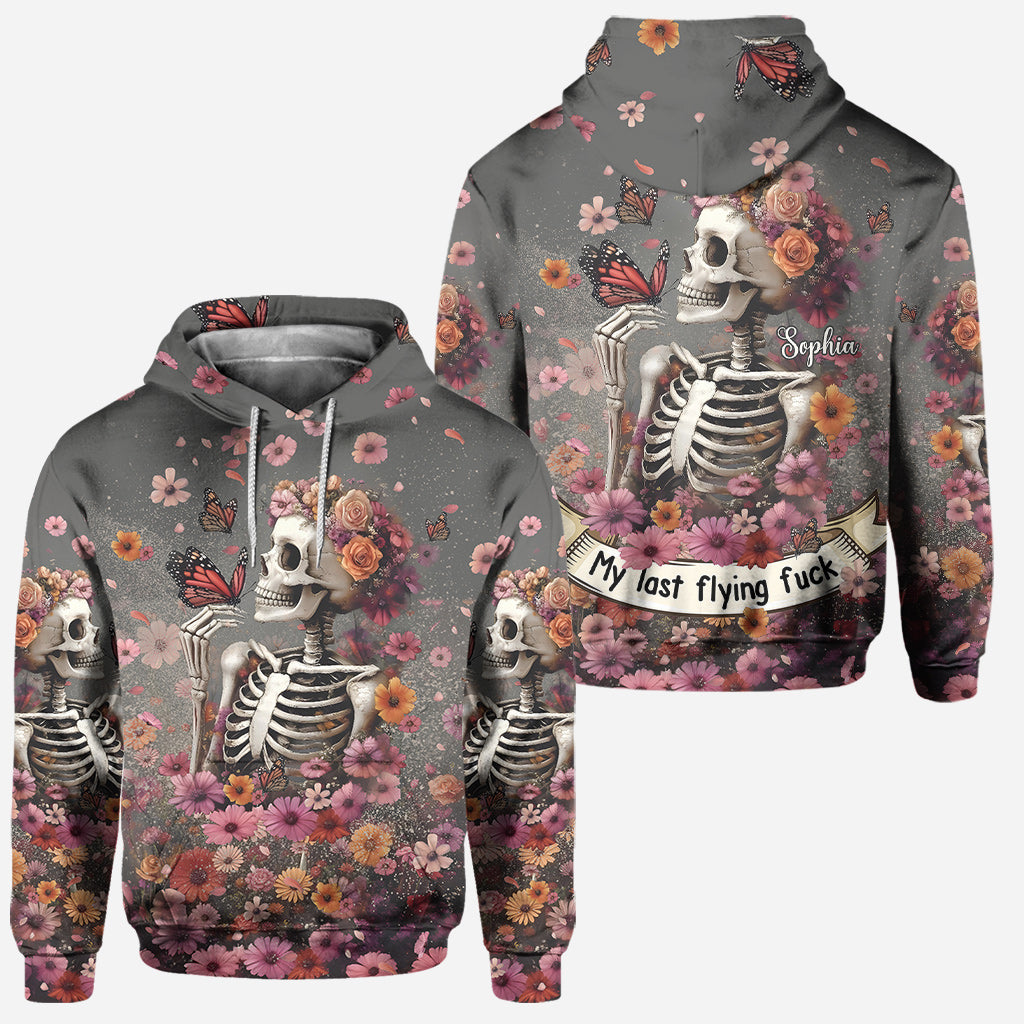 My Last Flying Fck - Personalized Skull Hoodie and Leggings