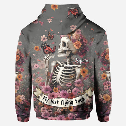 My Last Flying Fck - Personalized Skull Hoodie and Leggings