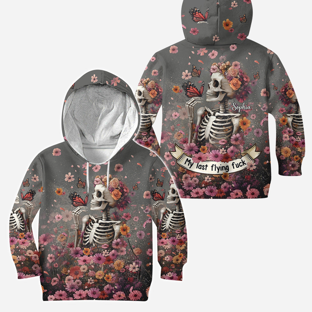 My Last Flying Fck - Personalized Skull Hoodie and Leggings