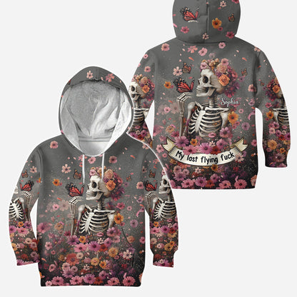 My Last Flying Fck - Personalized Skull Hoodie and Leggings