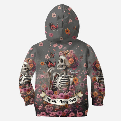 My Last Flying Fck - Personalized Skull Hoodie and Leggings