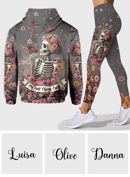 My Last Flying Fck - Personalized Skull Hoodie and Leggings