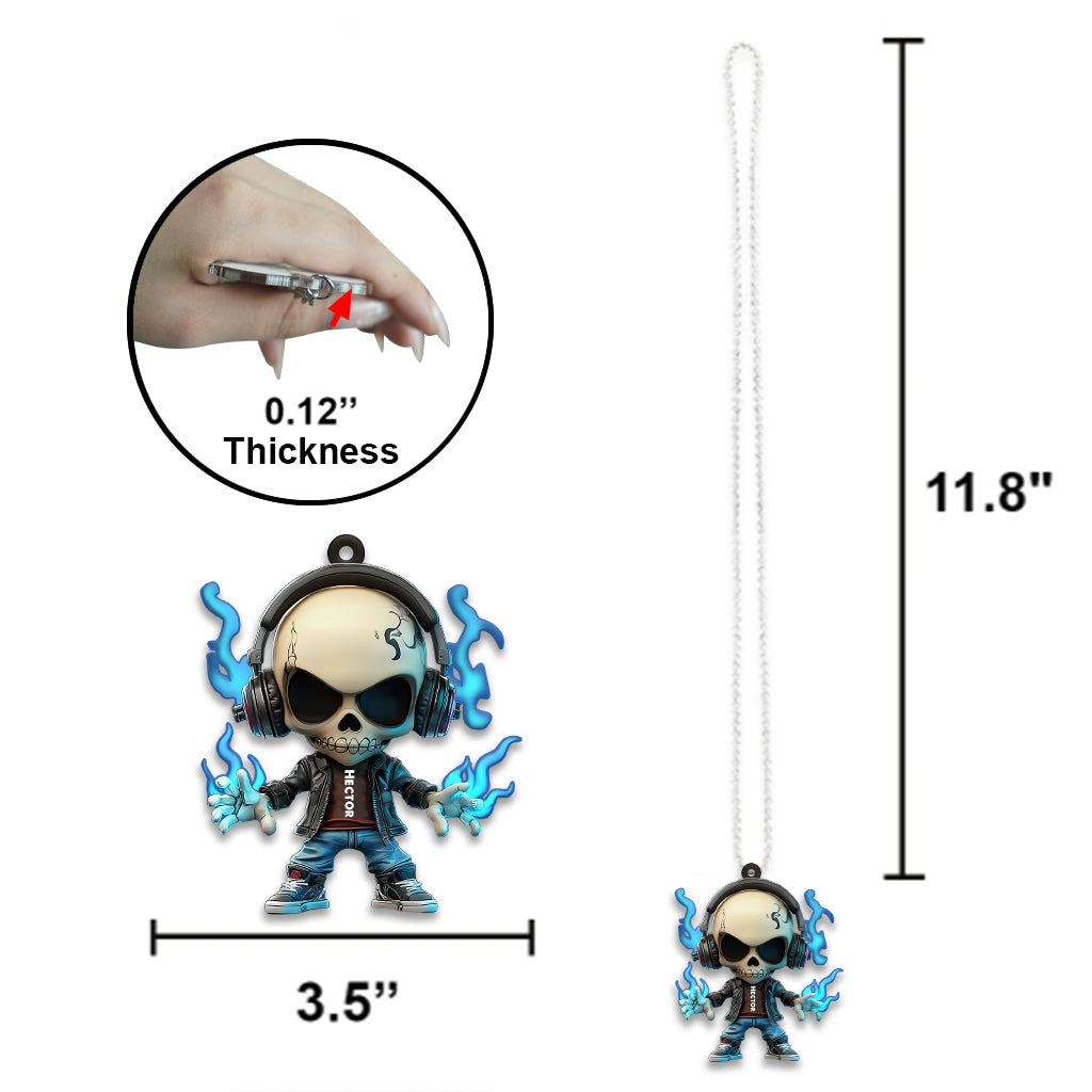 Cool Skull - Personalized Skull Car Ornament