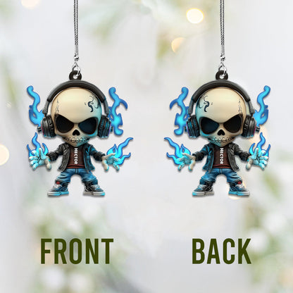 Cool Skull - Personalized Skull Car Ornament