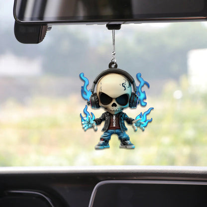 Cool Skull - Personalized Skull Car Ornament
