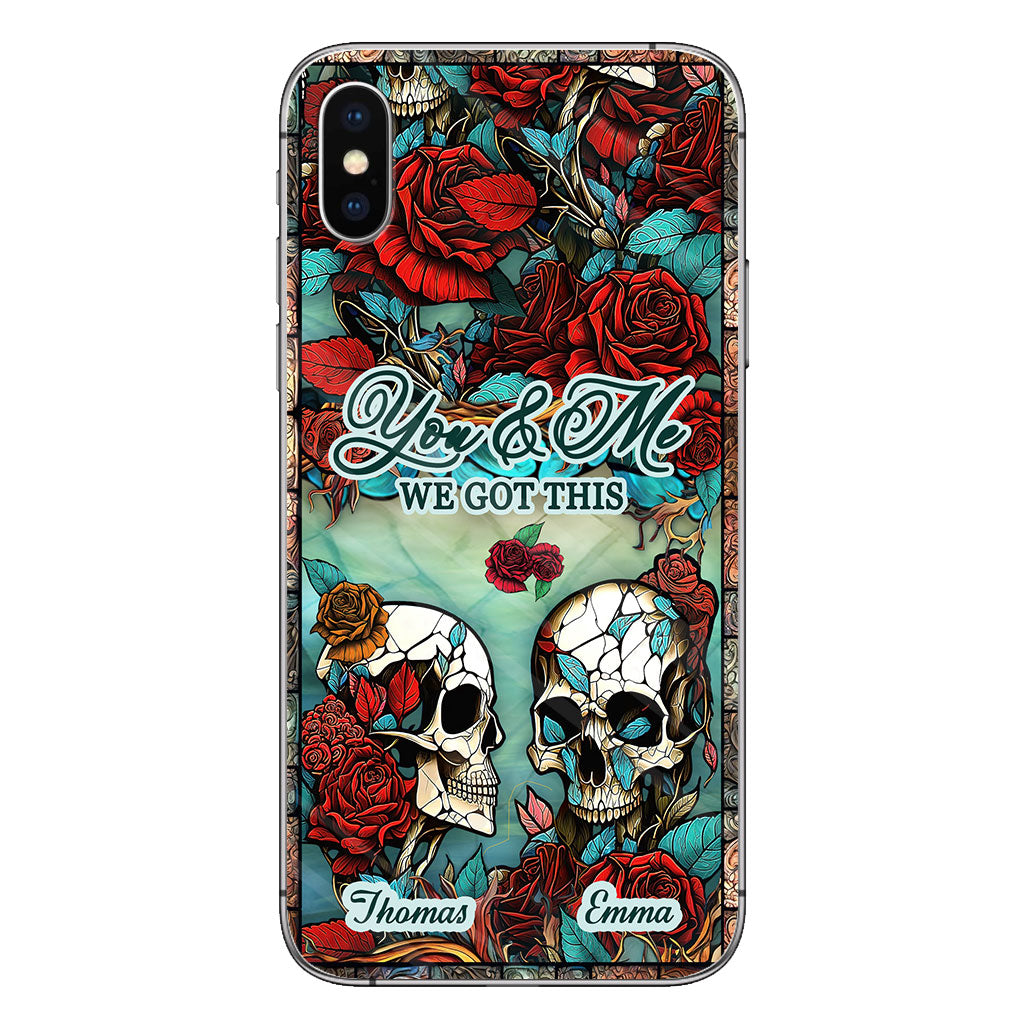 Skull Couple - Skull gift for husband, wife, boyfriend, girlfriend - Personalized Phone Case