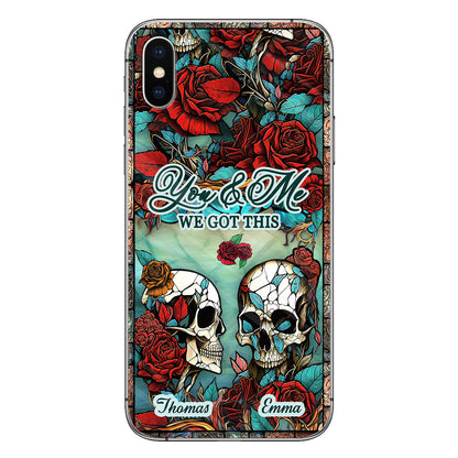 Skull Couple - Skull gift for husband, wife, boyfriend, girlfriend - Personalized Phone Case