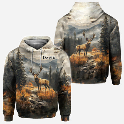 Any Name Beautiful Deer - Personalized Hunting All Over Shirt