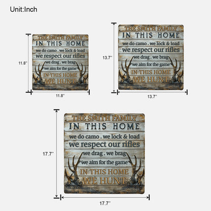 In This House We Hunt - Personalized Hunting Custom Shaped Wood Sign