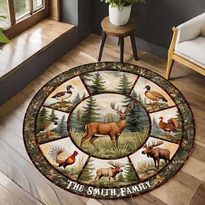 Love Hunting - Personalized Hunting Round Rug