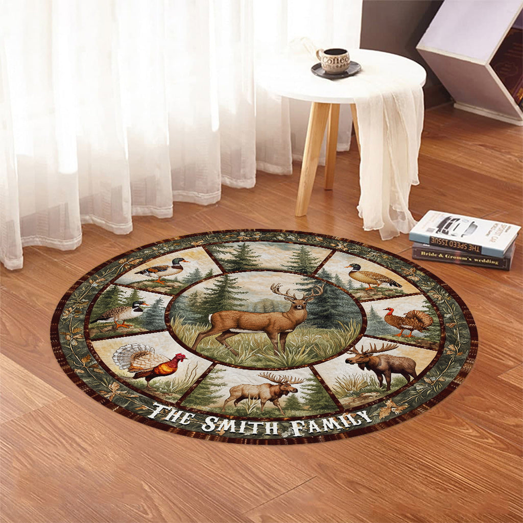 Love Hunting - Personalized Hunting Round Rug