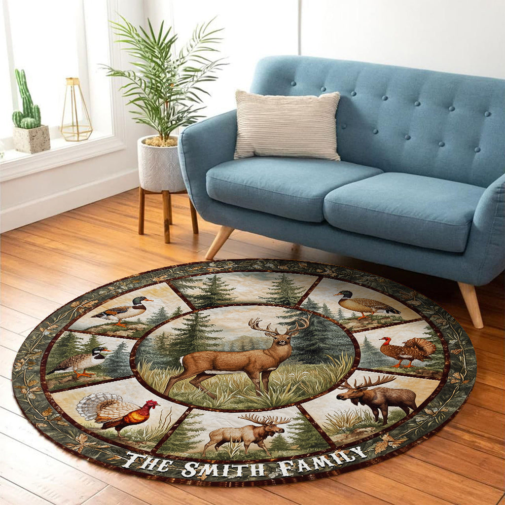 Love Hunting - Personalized Hunting Round Rug