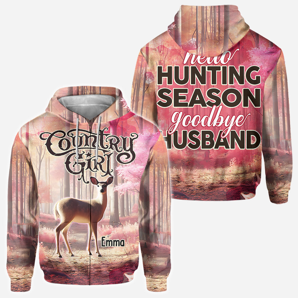 Hello Hunting Season Goodbye Husband - Personalized Hunting All Over Shirt