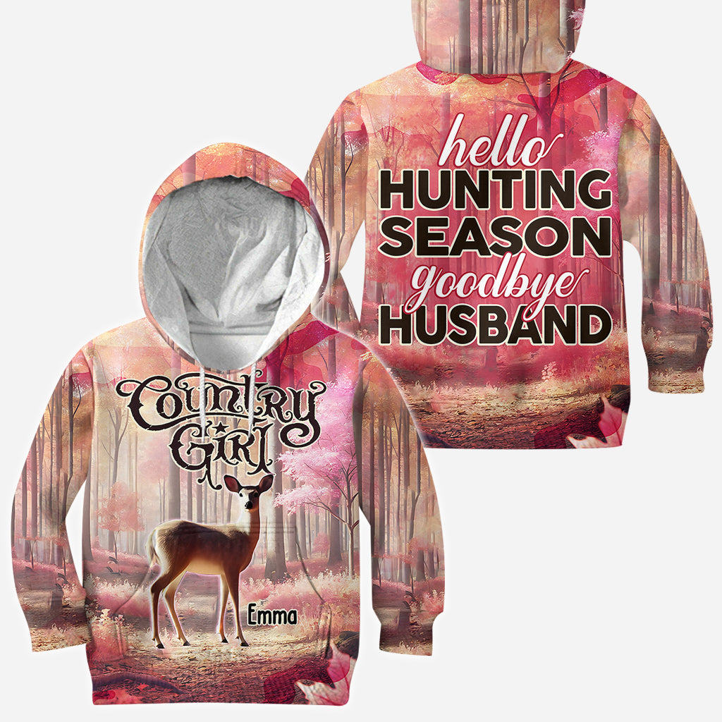 Hello Hunting Season Goodbye Husband - Personalized Hunting All Over Shirt