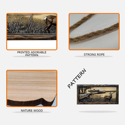 Hunting Rifle - Personalized Hunting Custom Shaped Wood Sign