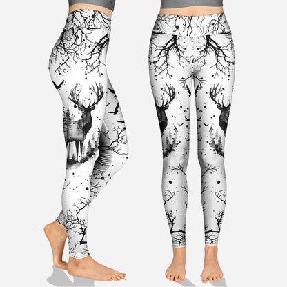 Country Style Black White - Personalized Hunting Hoodie and Leggings
