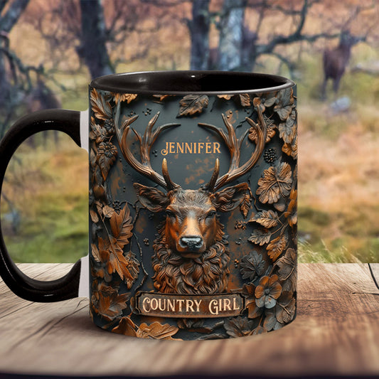 Country Girl - Personalized Hunting Accent Mug