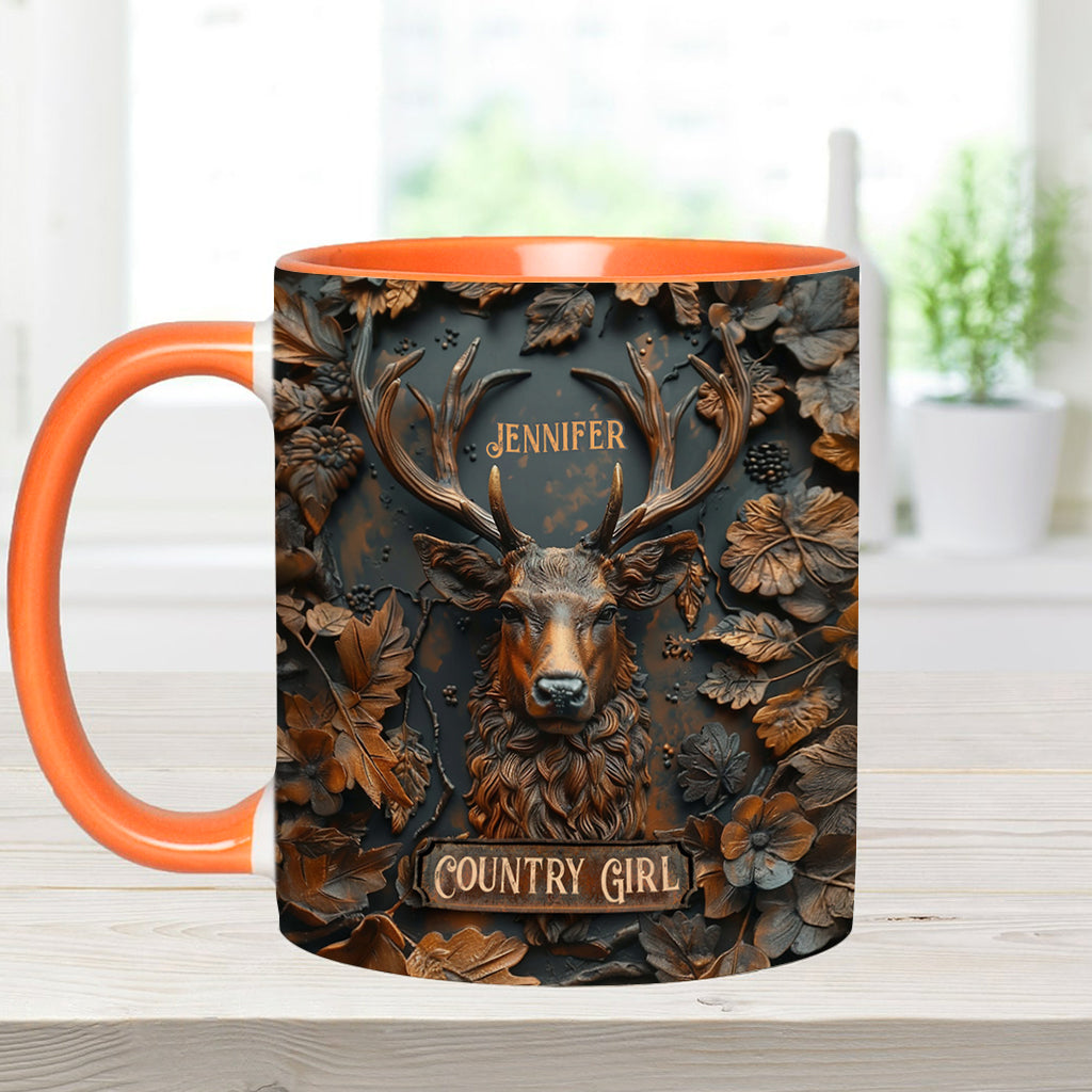 Country Girl - Personalized Hunting Accent Mug