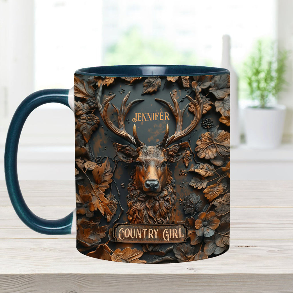 Country Girl - Personalized Hunting Accent Mug