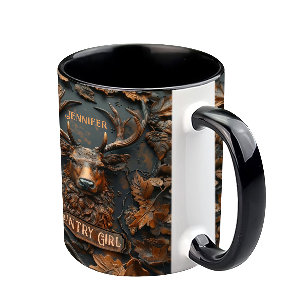 Country Girl - Personalized Hunting Accent Mug