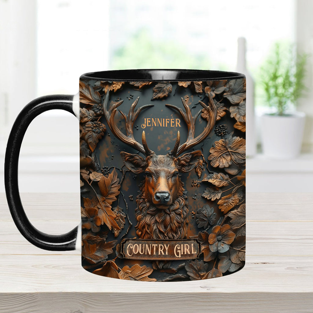Country Girl - Personalized Hunting Accent Mug
