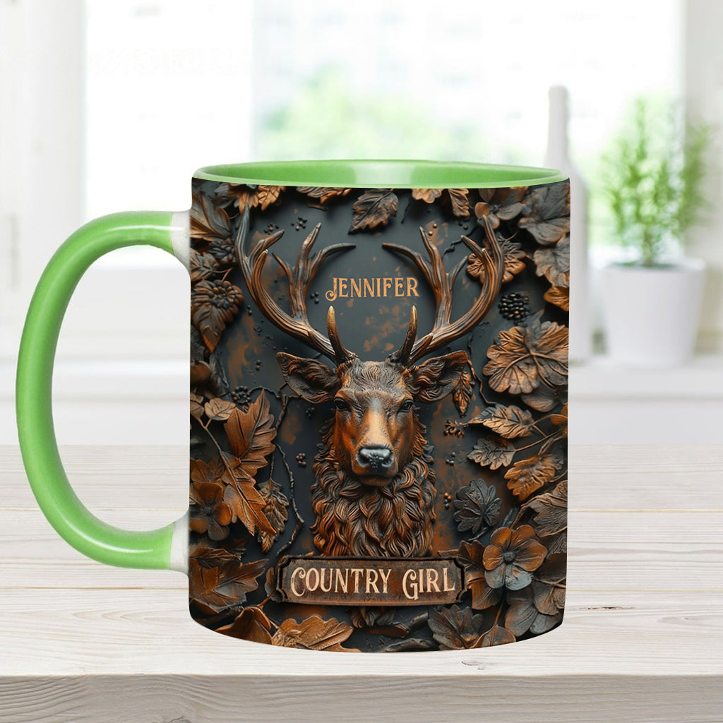 Country Girl - Personalized Hunting Accent Mug