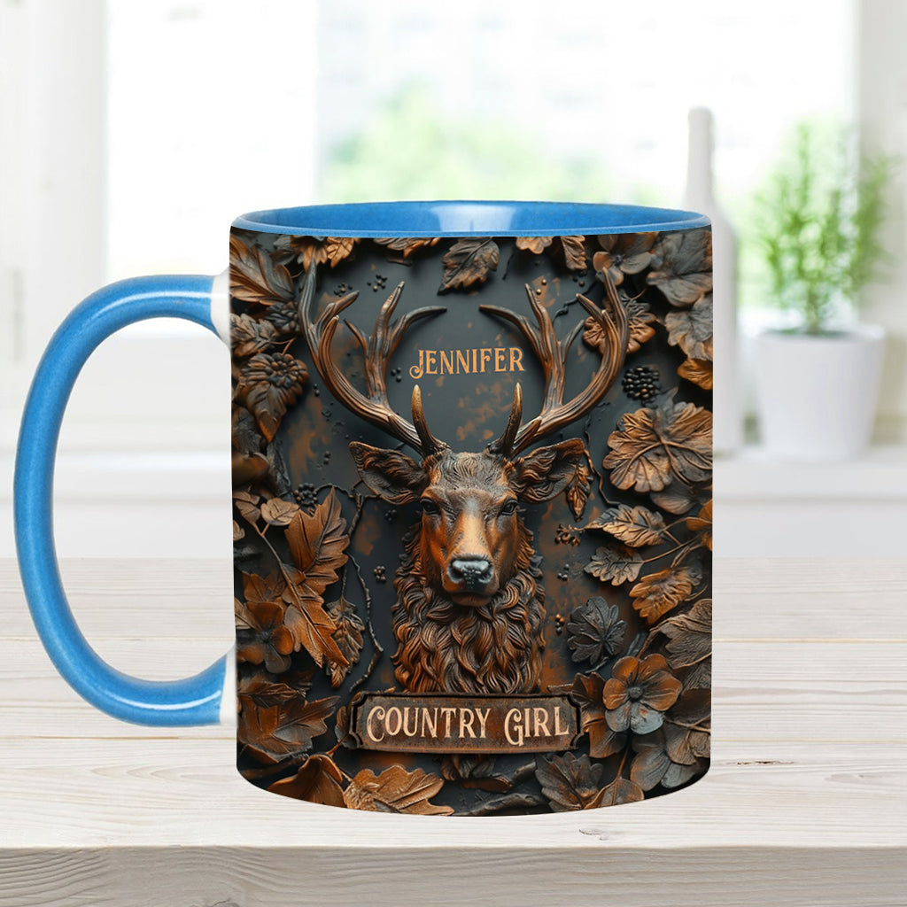 Country Girl - Personalized Hunting Accent Mug
