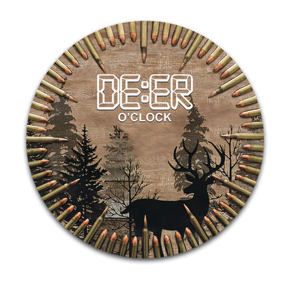 Deer O'Clock - Hunting Round Metal Sign
