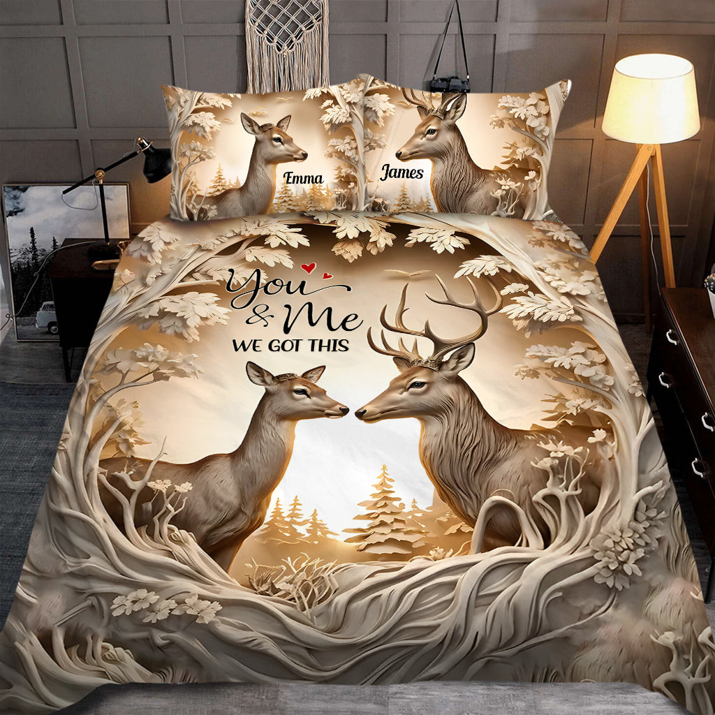 You & Me We Got This - Personalized Hunting Bedding Set