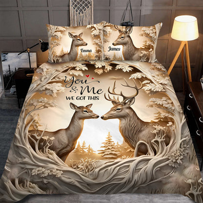 You & Me We Got This - Personalized Hunting Bedding Set
