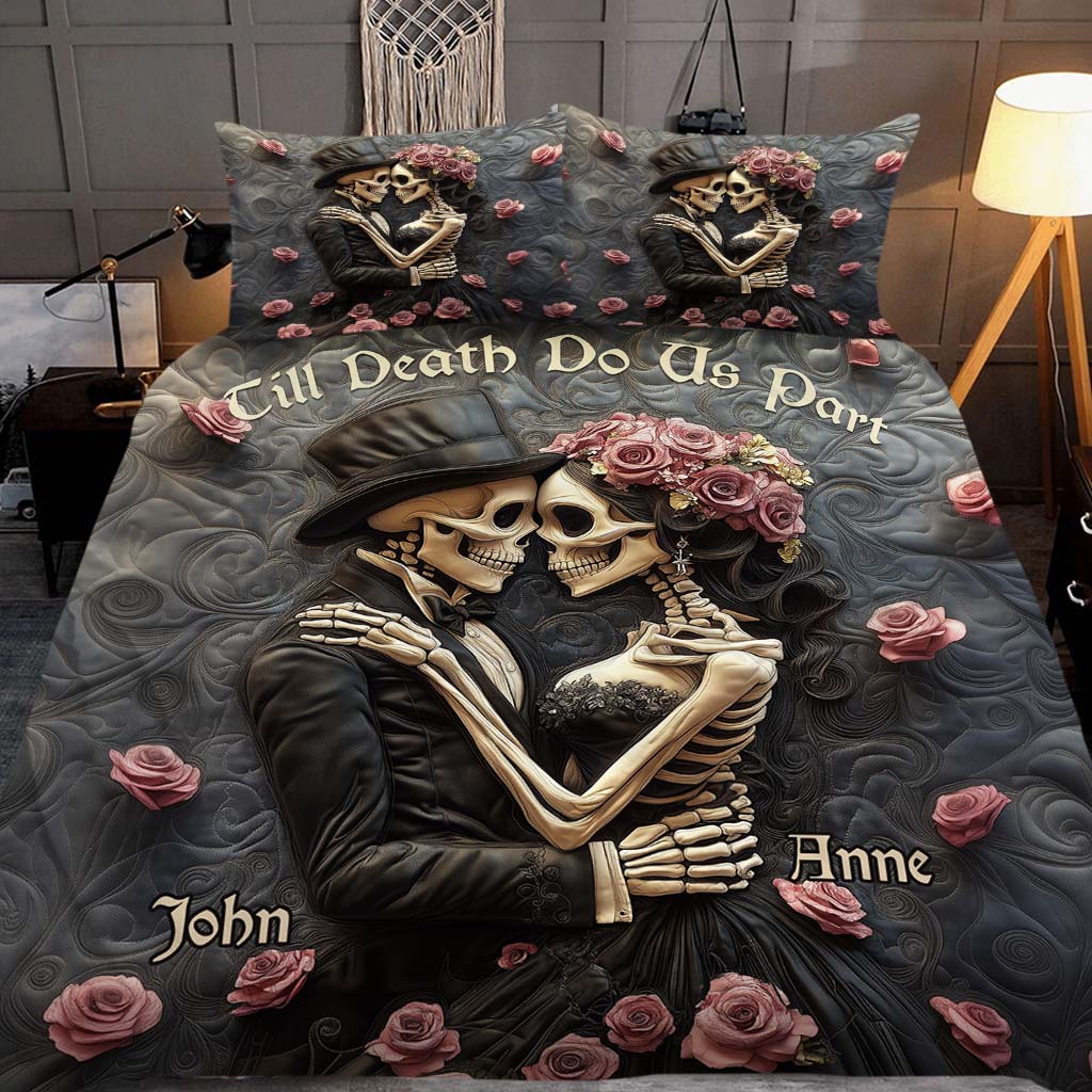 Till Death Do Us Part - Personalized Skull Bedding Set