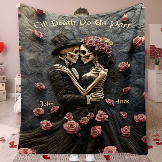 Till Death Do Us Part - Personalized Skull Blanket