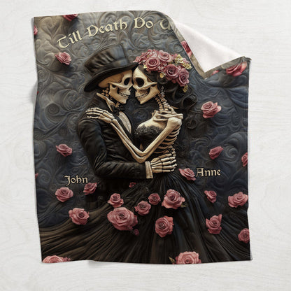 Till Death Do Us Part - Personalized Skull Blanket