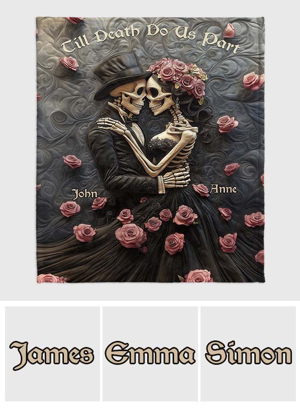 Till Death Do Us Part - Personalized Skull Blanket