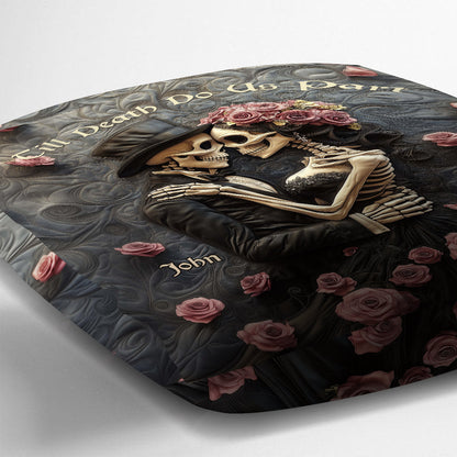 Till Death Do Us Part - Personalized Skull Throw Pillow