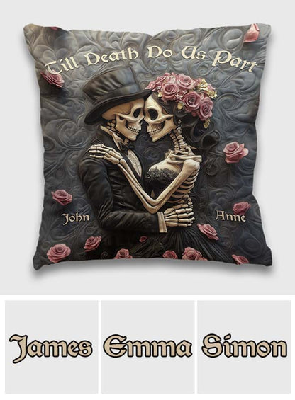 Till Death Do Us Part - Personalized Skull Throw Pillow