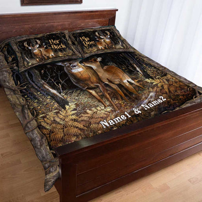 You And Me - Hunting Personalized Quilt Bed Set