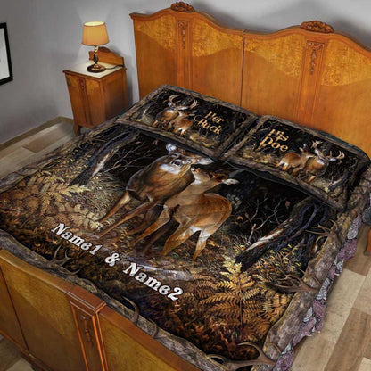 You And Me - Hunting Personalized Quilt Bed Set