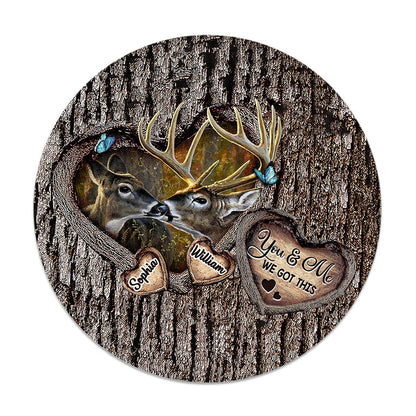 Hunting Lovers - Personalized Hunting Round Wood Sign