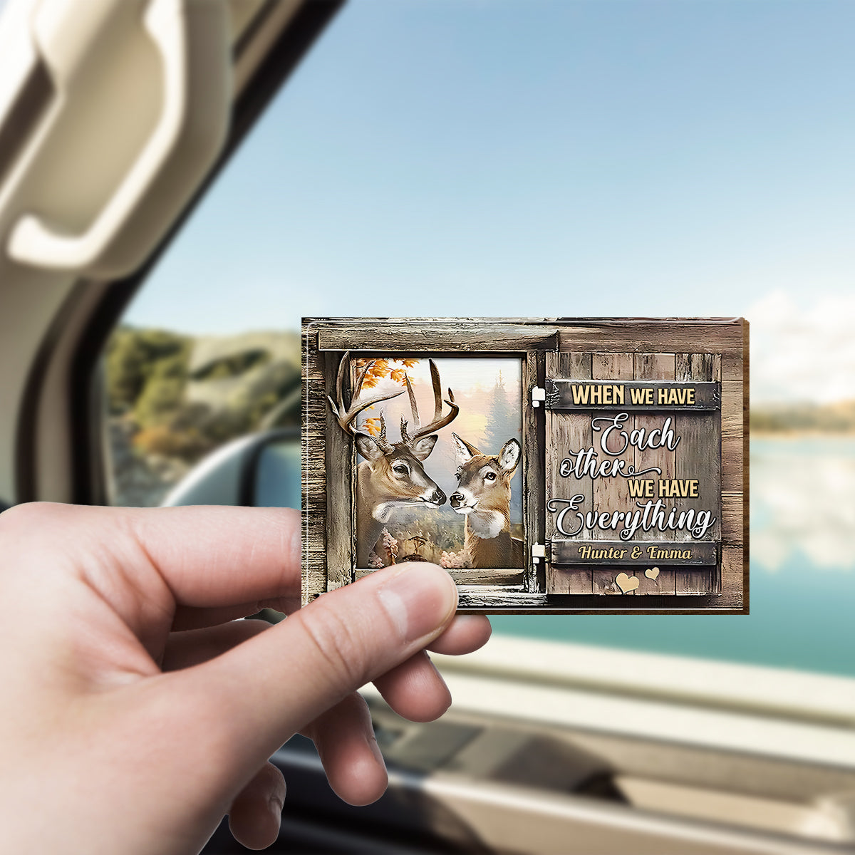 Drive Safe! I Love You! - Personalized Hunting Shaped Car Visor Clip