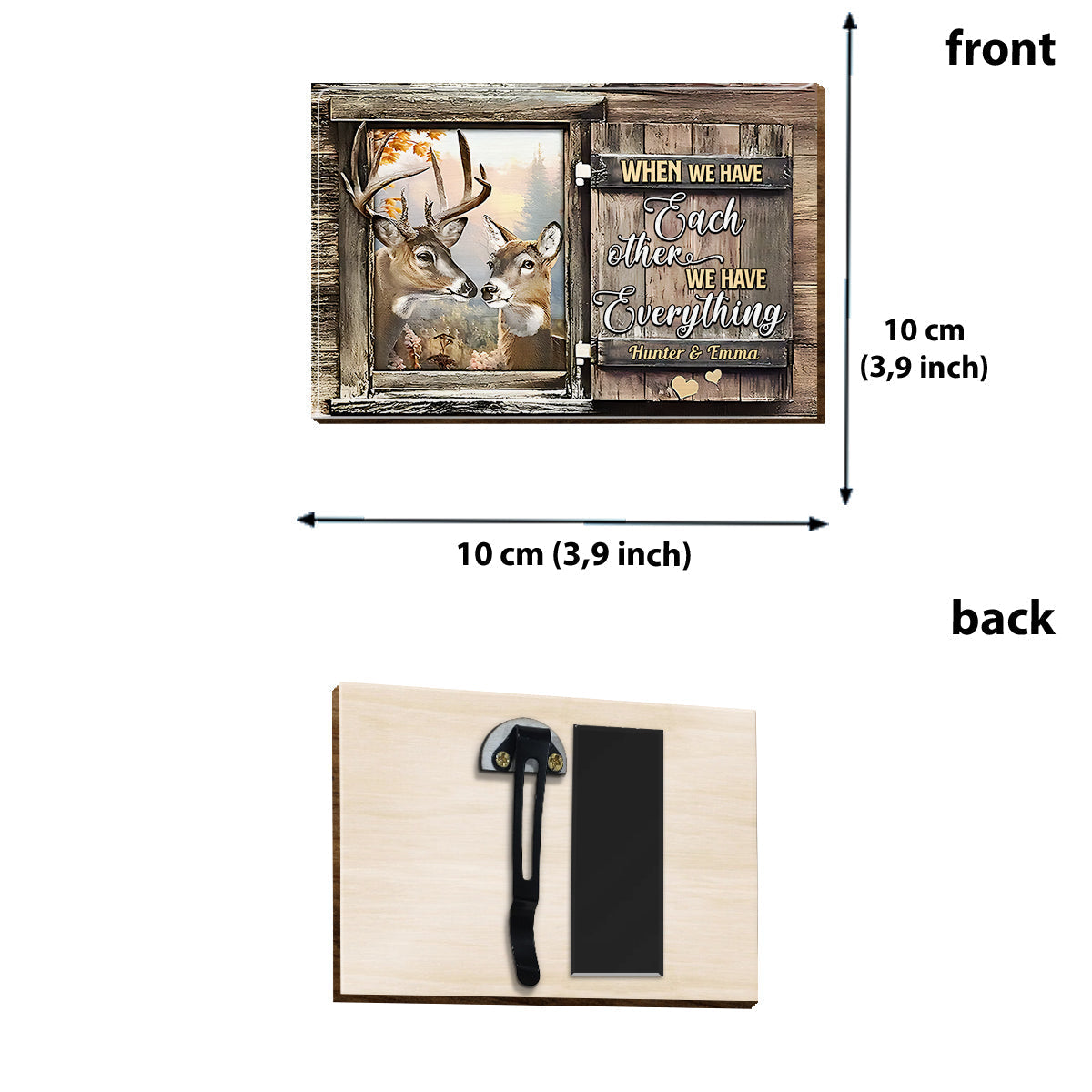 Drive Safe! I Love You! - Personalized Hunting Shaped Car Visor Clip