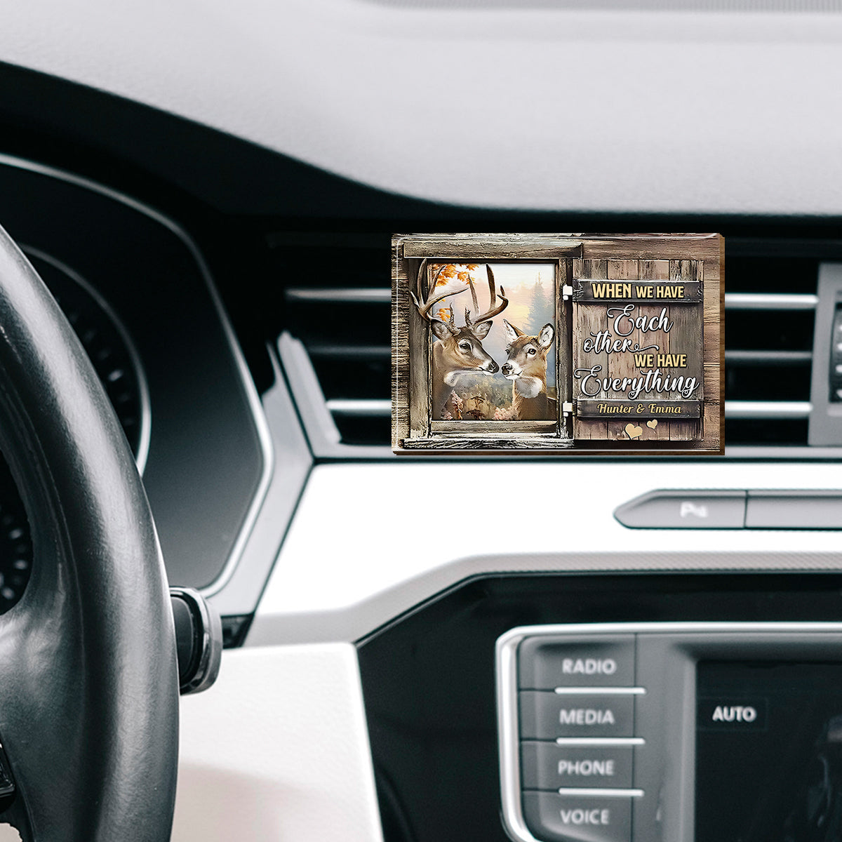 Drive Safe! I Love You! - Personalized Hunting Shaped Car Visor Clip