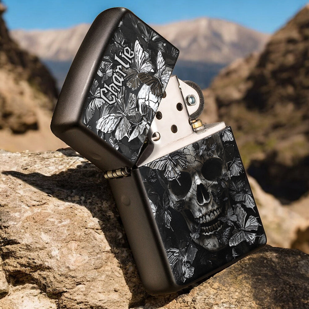 Butterfly Skull - Personalized Skull Lighter