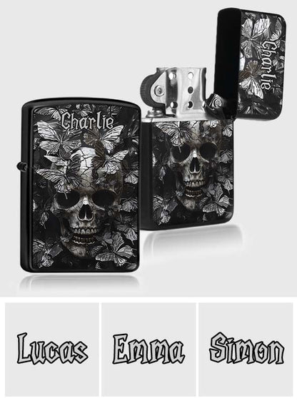 Butterfly Skull - Personalized Skull Lighter