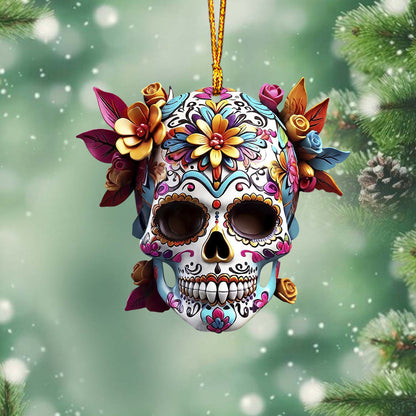 Floral Skull - Personalized Skull Ornament